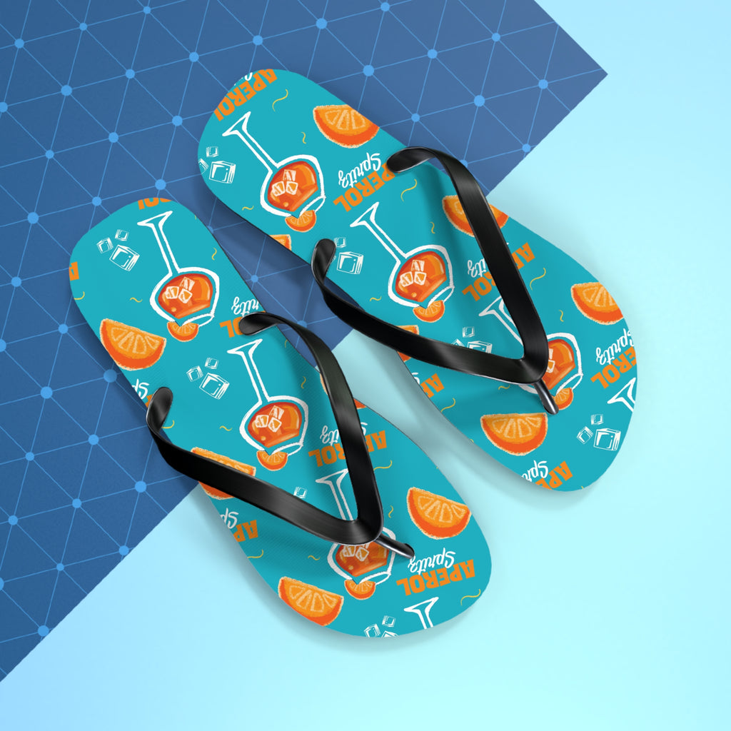 Aperol Spritz Flip Flops — Turquoise Spritz Collection Inspired Design