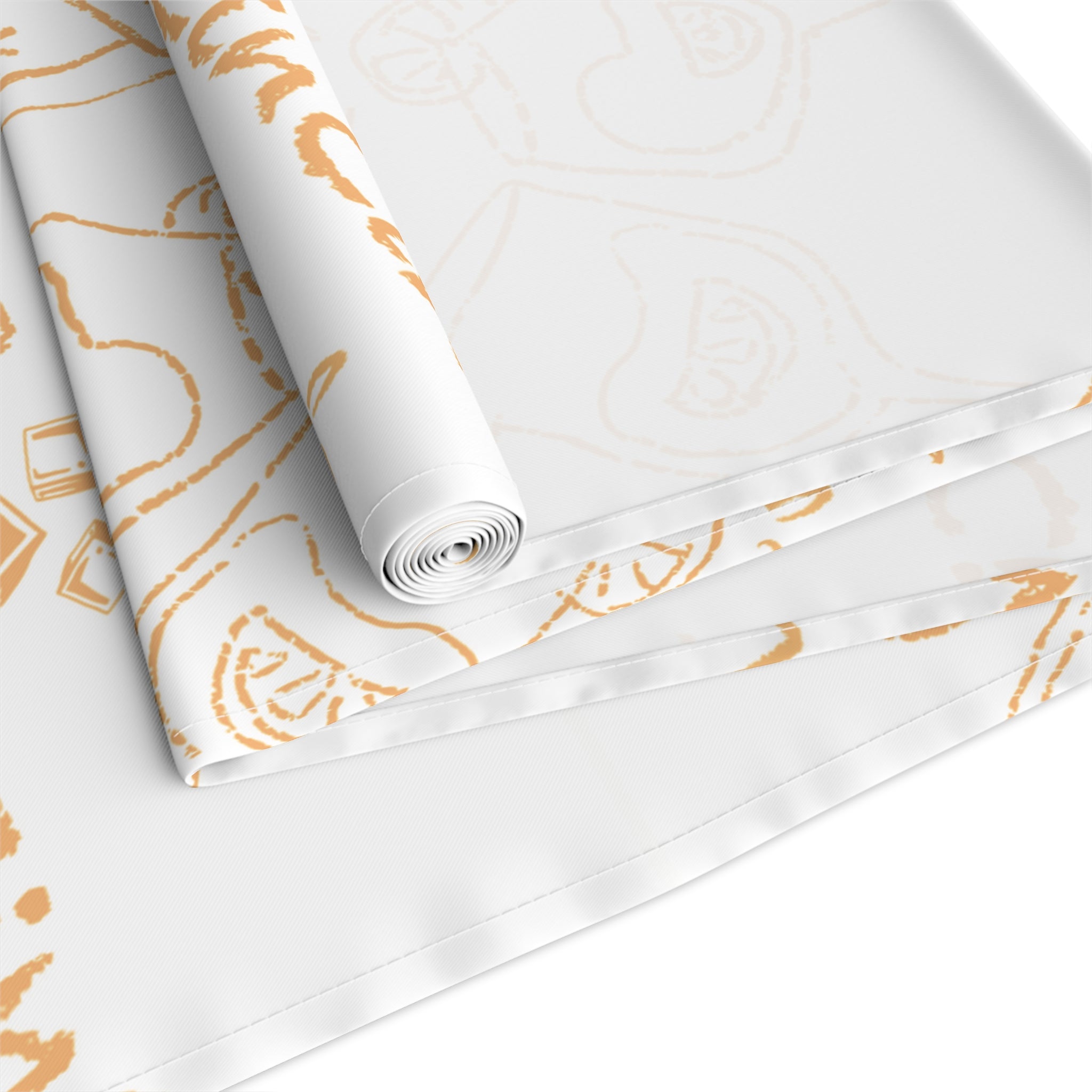 Cin Cin Spritz Table Runner — White Citrus Cocktail Pattern