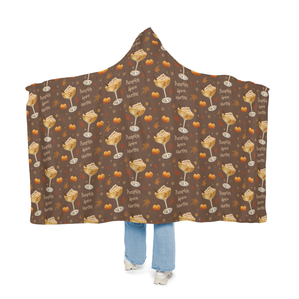 Pumpkin Spice Martini Hooded Throw Blanket — Brown Pumpkin Collection Inspired Design