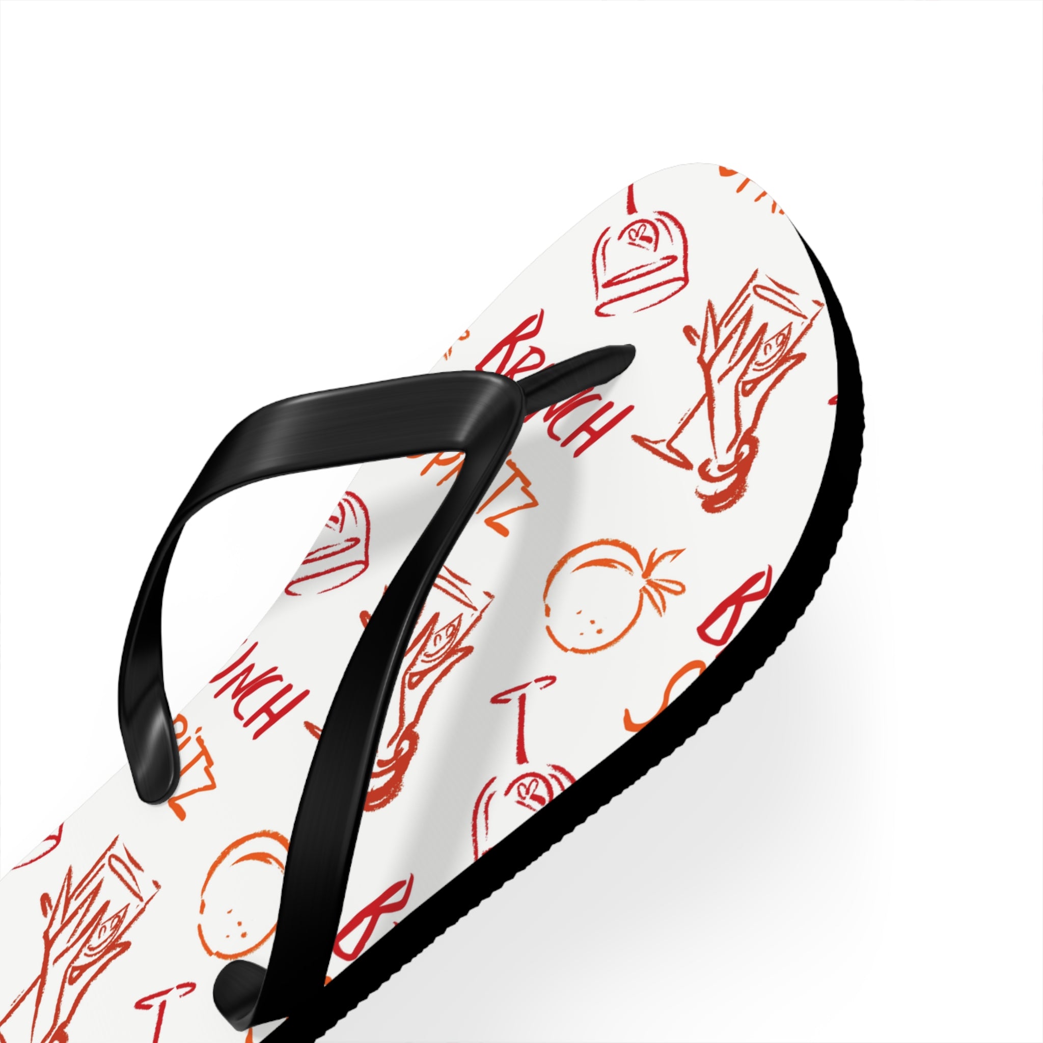 Brunch Spritz Flip Flops — White Brunch Collection Inspired Design