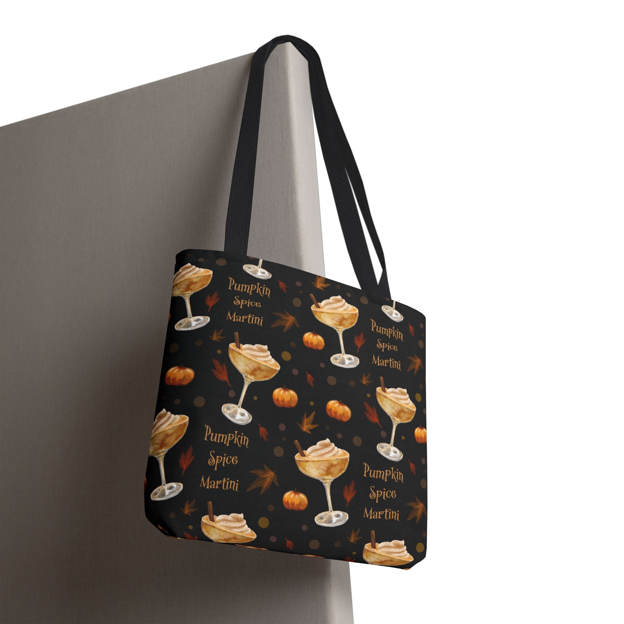 Pumpkin Spice Martini Tote Bag — Black Pumpkin Inspired Design