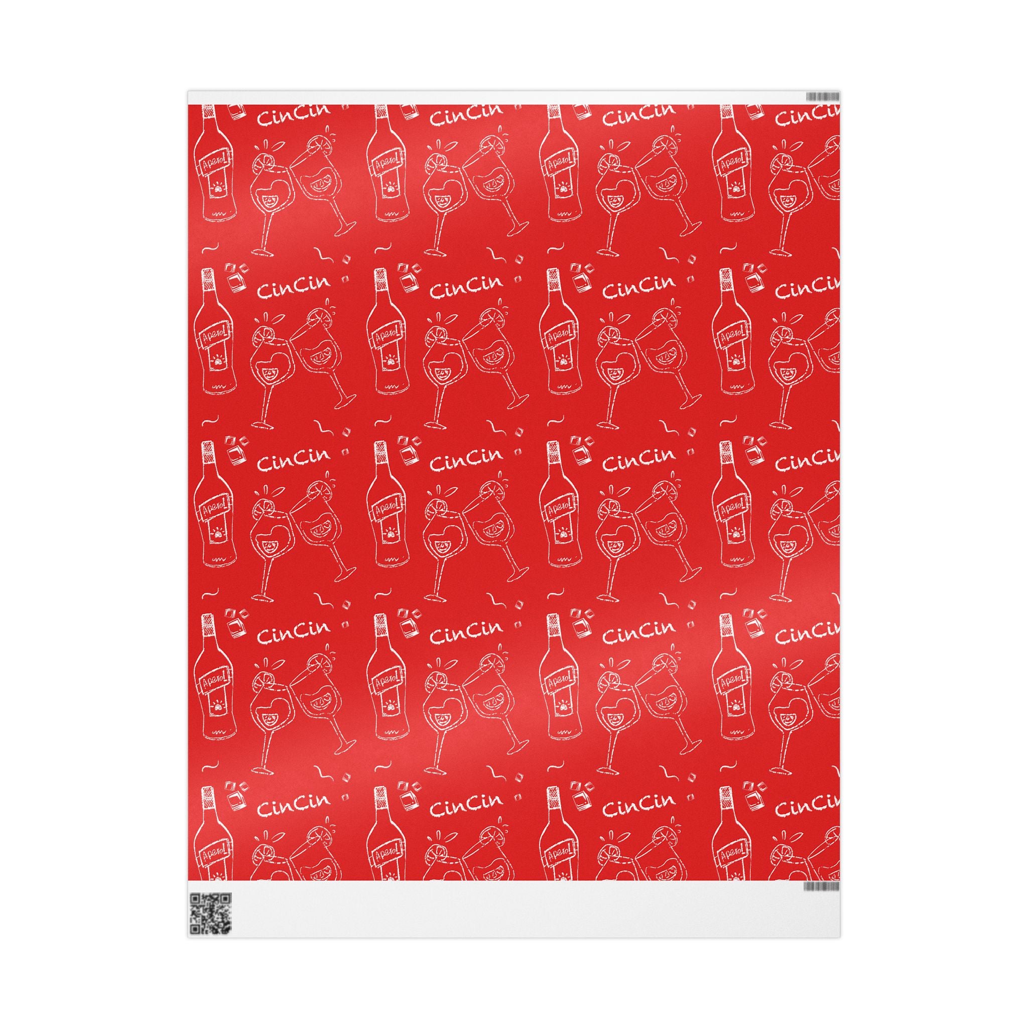 Cin Cin Peel Wrapping Paper Roll — Red Cin Cin Collection Inspired Design