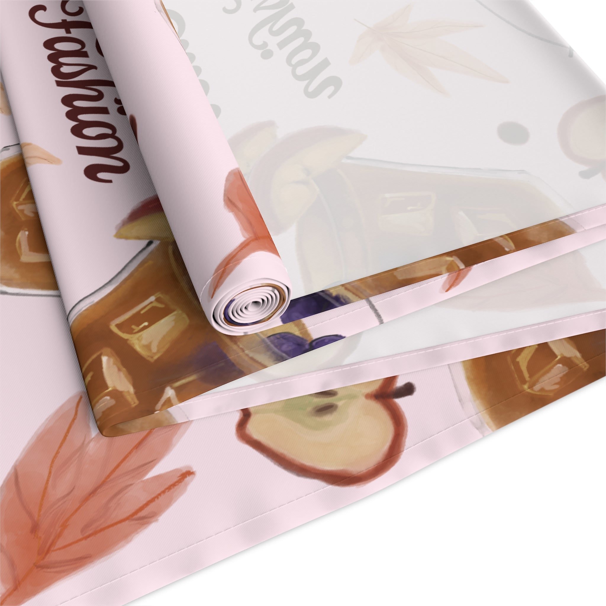 Apple Cider Old Fashioned Table Runner — Light Pink Apple Cider Collection Inspired Design