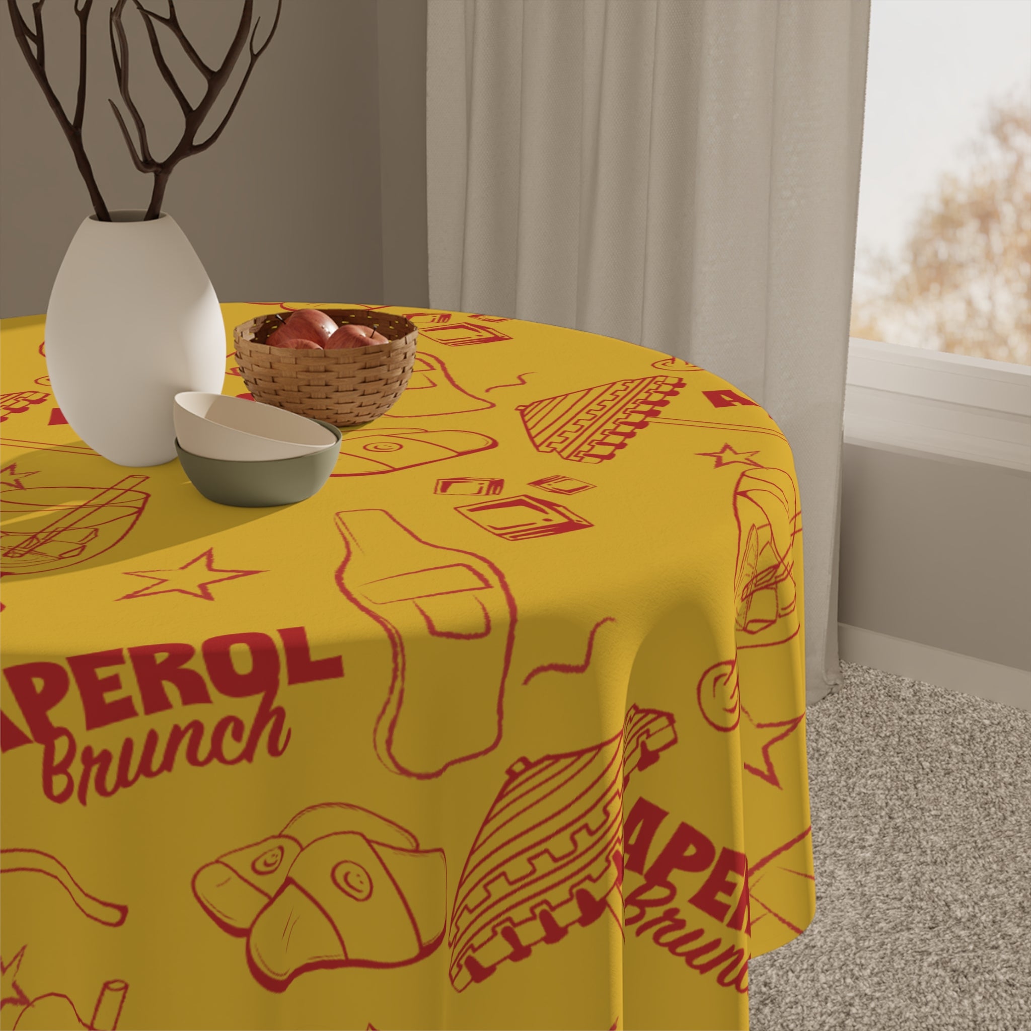 Aperol Brunch Tablecloth — Aperol Yellow Collection Inspired Design