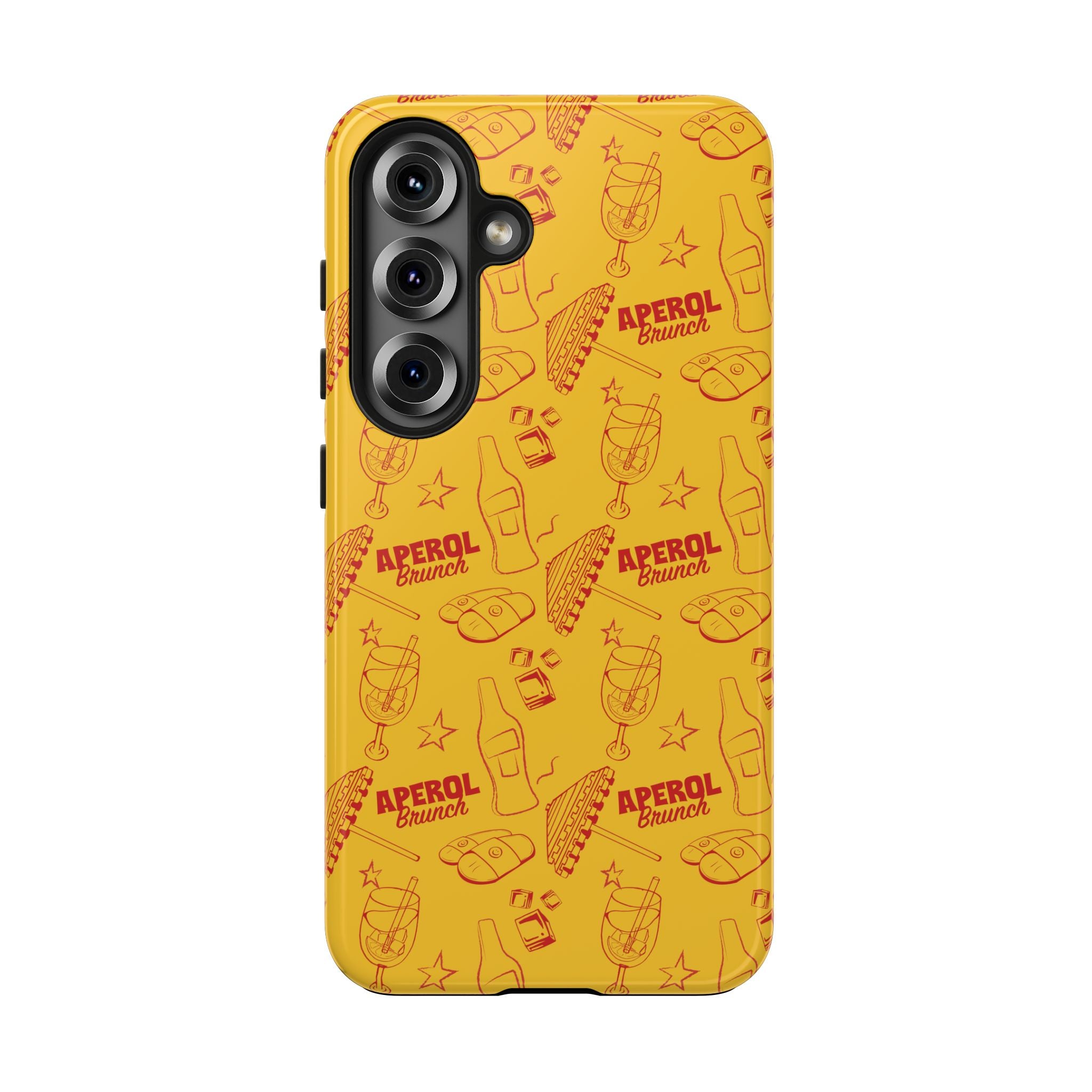 Aperol Brunch Tough Phone Case — Aperol Yellow Patterned Protective Cover