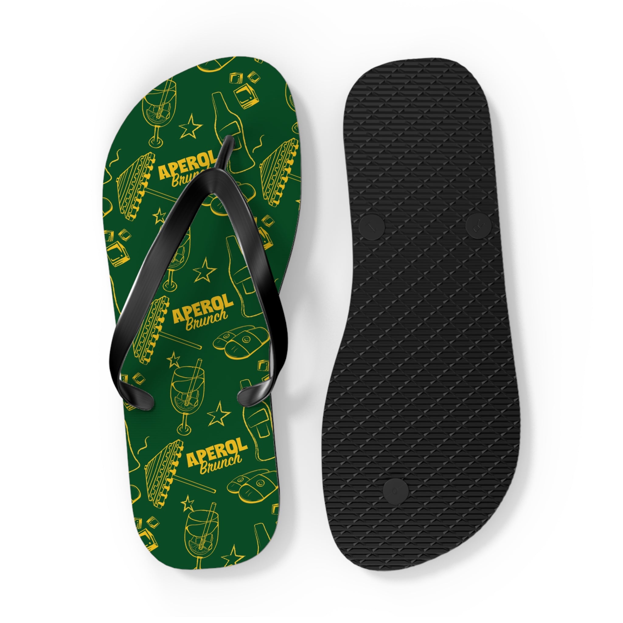 Aperol Spritz Flip Flops — Green Brunch Aperol Inspired Design