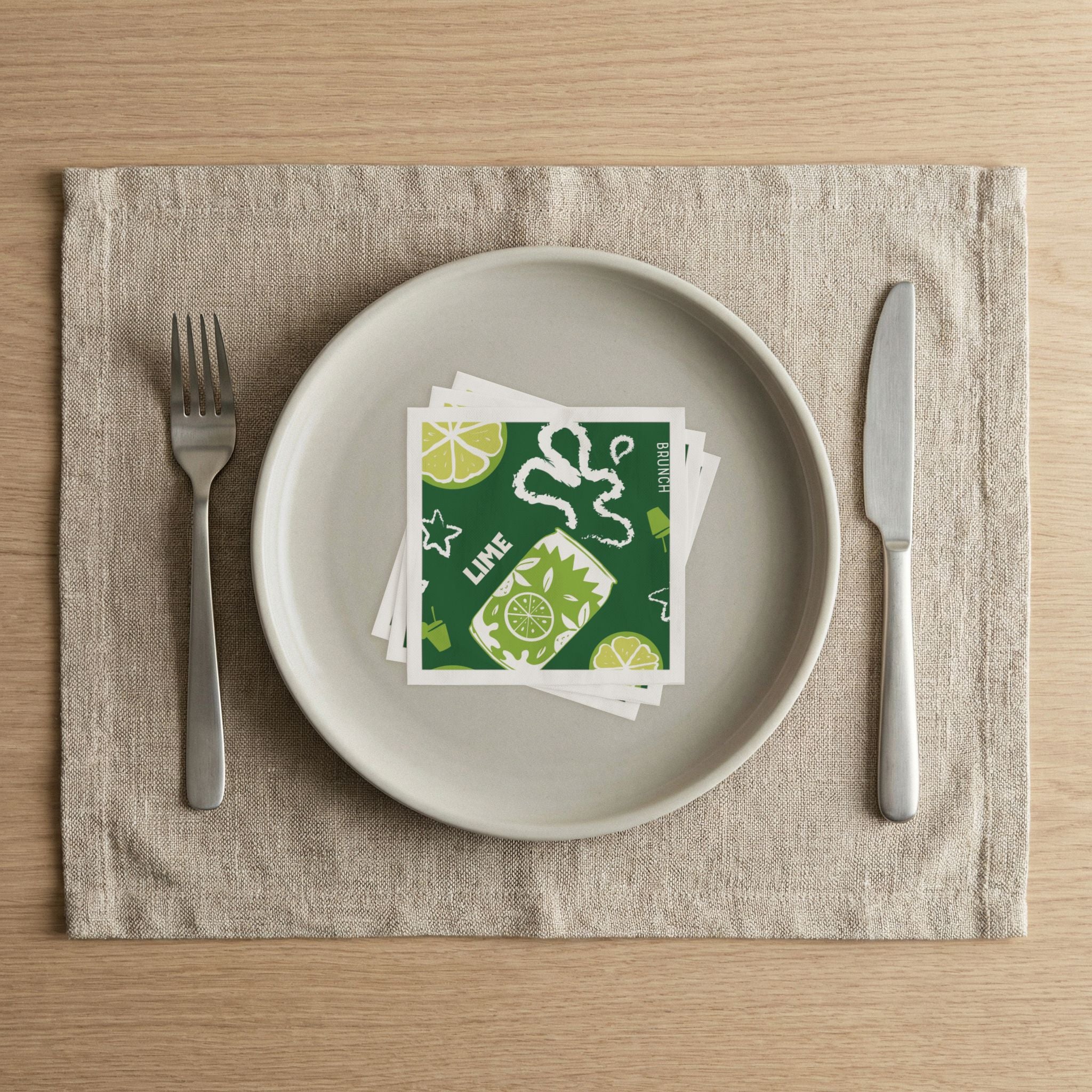Lime Cocktail Paper Napkins (Pack of 50) – Green Citrus Paper Napkins, Cocktail Party Decor, Beverage Napkins, Hostess Gift