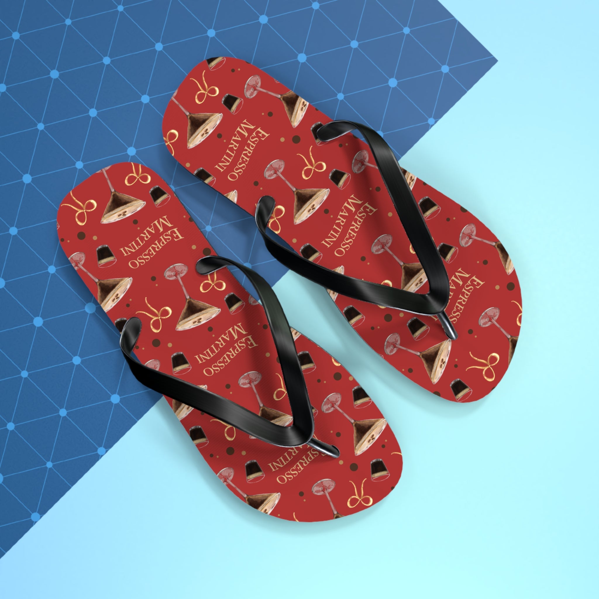 Espresso Martini Flip Flops — Red Espresso Collection Inspired Design