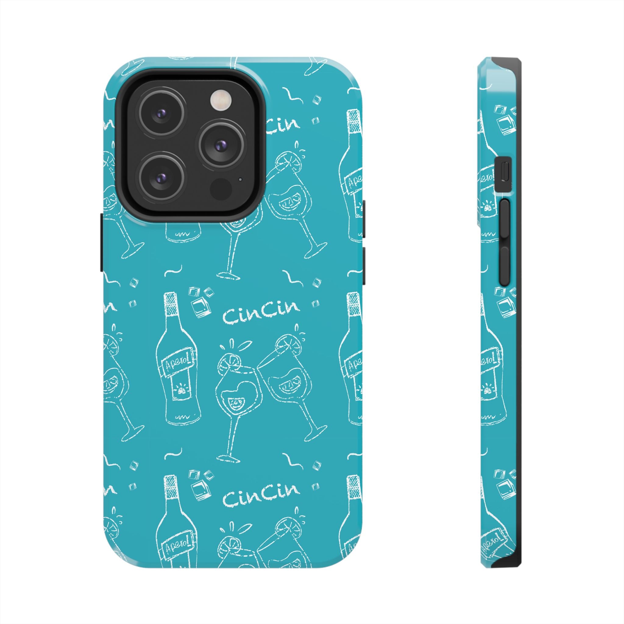 Cin Cin Spritz Tough Phone Case — Turquoise Citrus Cocktail Pattern