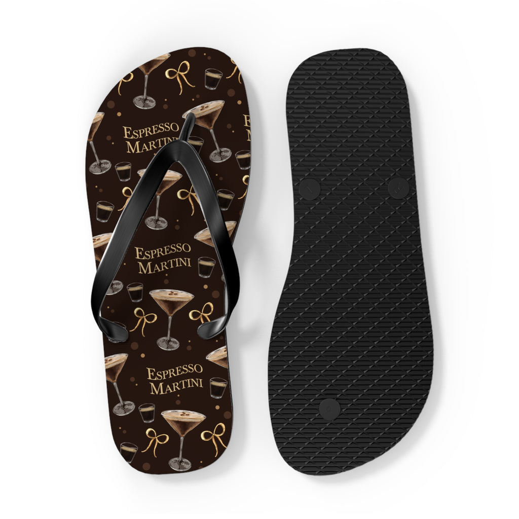 Espresso Martini Flip Flops — Dark Brown Espresso Collection Inspired Design