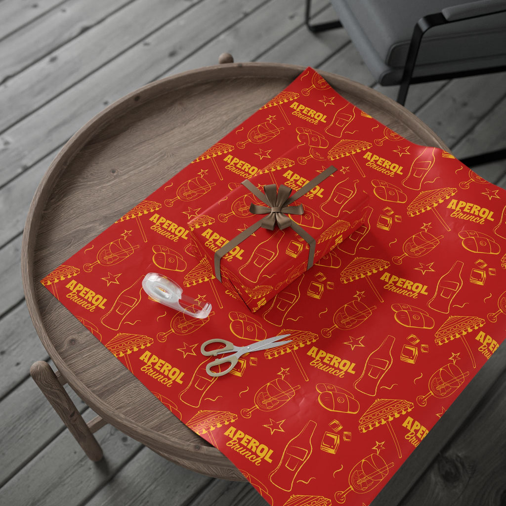 Aperol Brunch Peel Wrapping Paper Roll — Red Brunch Collection Inspired Design