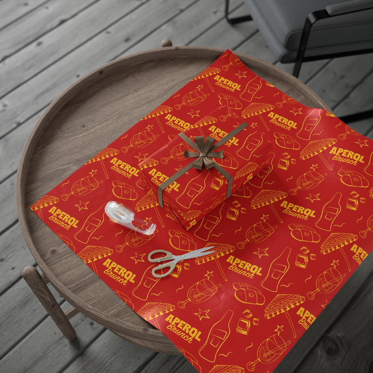 Aperol Brunch Peel Wrapping Paper Roll — Red Brunch Collection Inspired Design