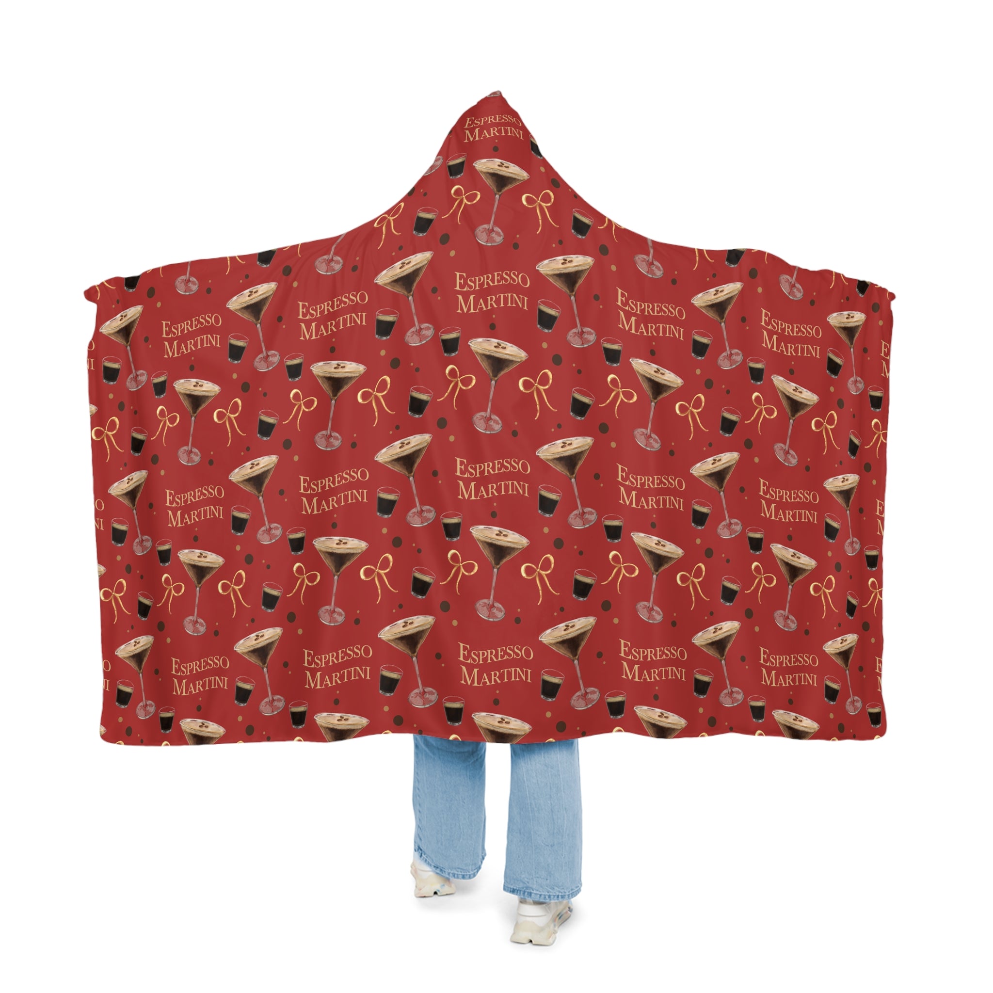 Espresso Martini Hooded Throw Blanket — Red Espresso Collection Inspired Design