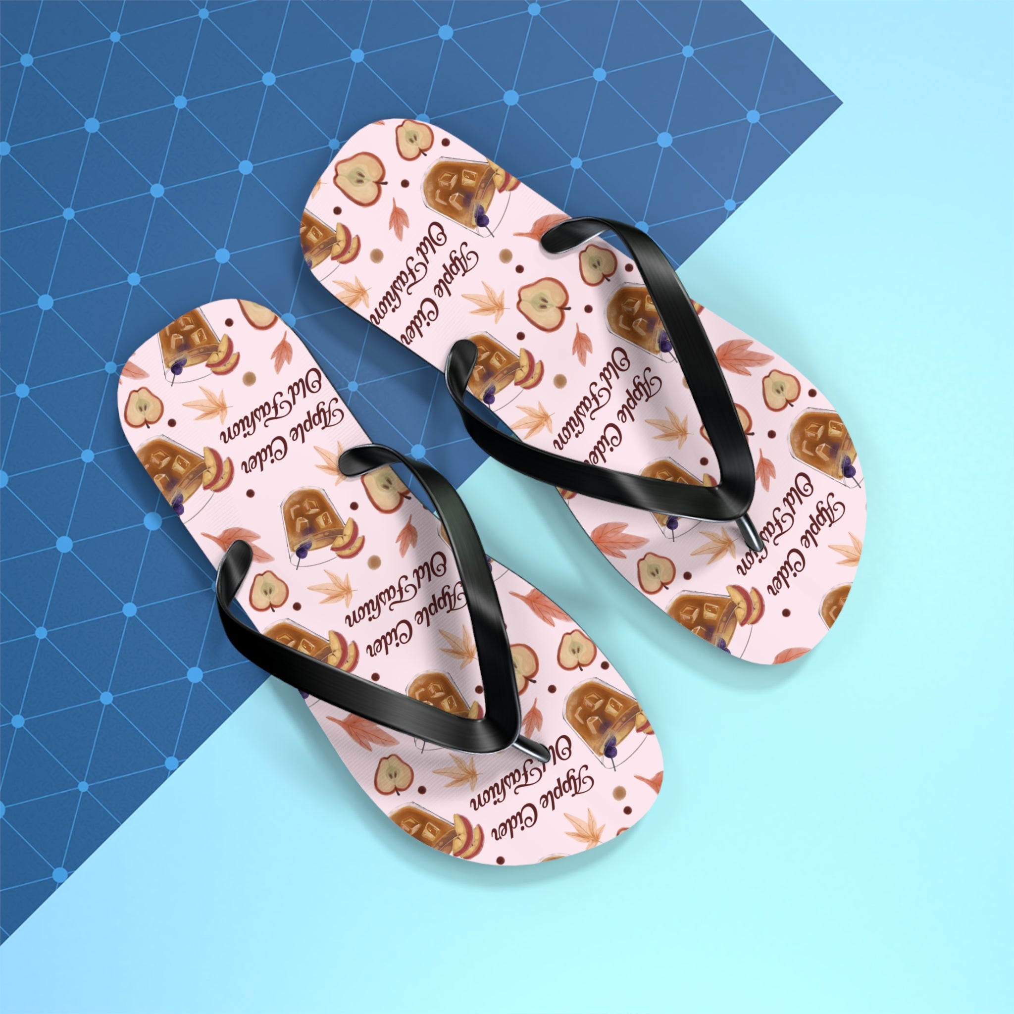 Apple Cider Old Fashioned Flip Flops — Light Pink Apple Cider Collection Inspired Design