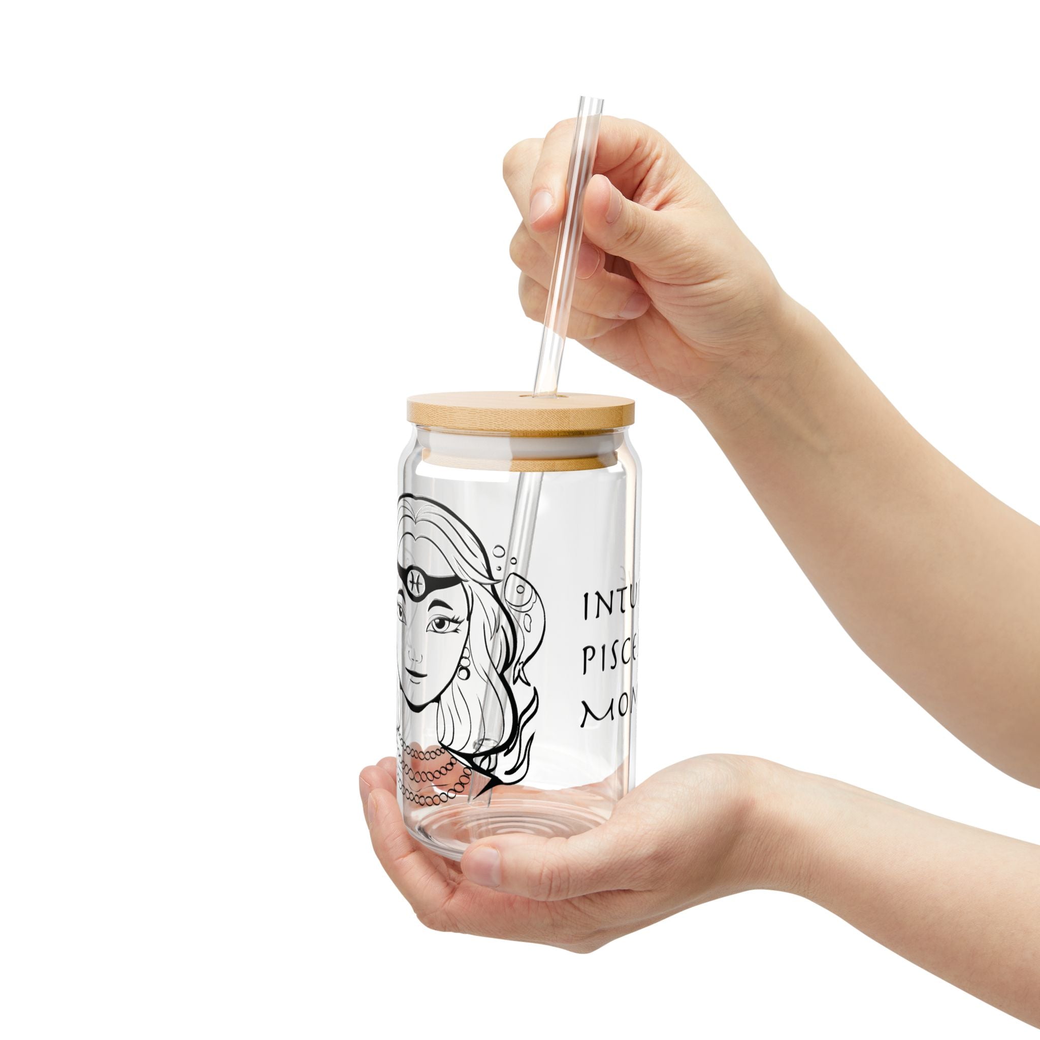 Pisces Mom Gift – 16oz Zodiac Sipper Glass for Mom | Astrology Glass Cup