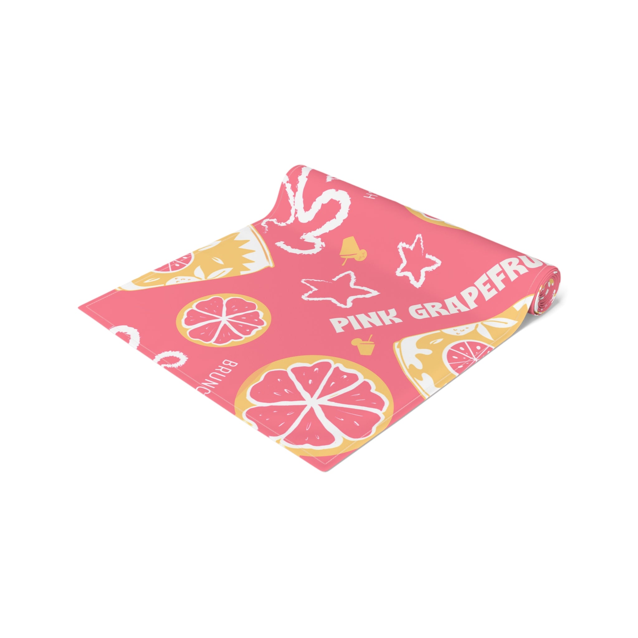 Pink Grapefruit Table Runner — Citrus Summer Decor