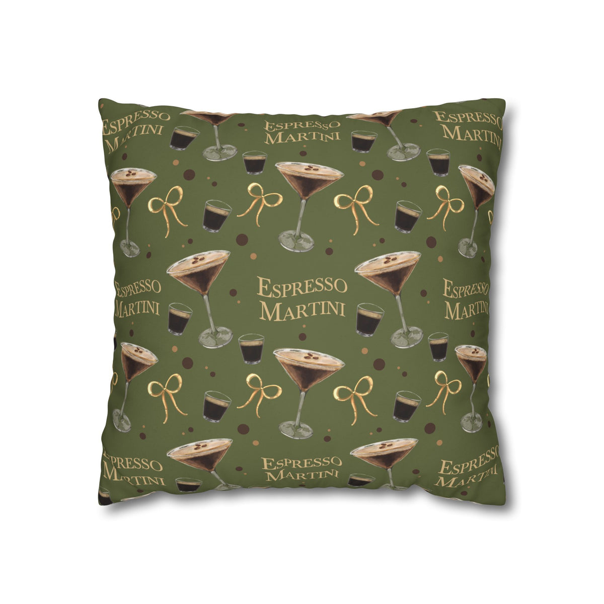 Espresso Martini Pillowcase — Olive Green Espresso Collection Inspired Design