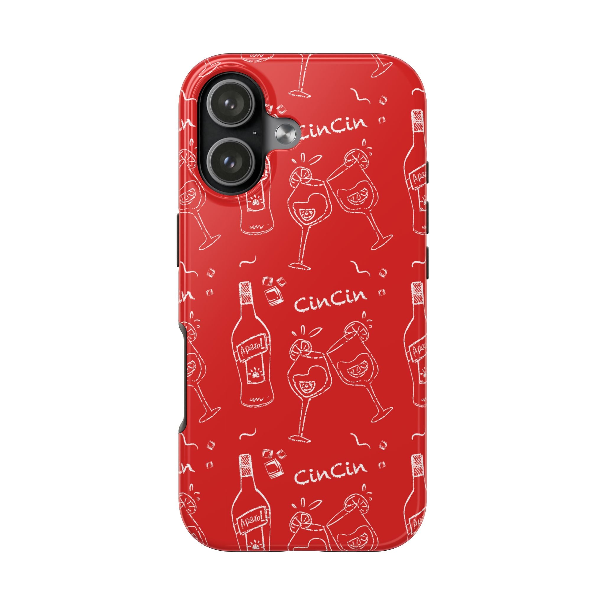 Cin Cin Spritz Tough Phone Case — Red Citrus Cocktail Pattern