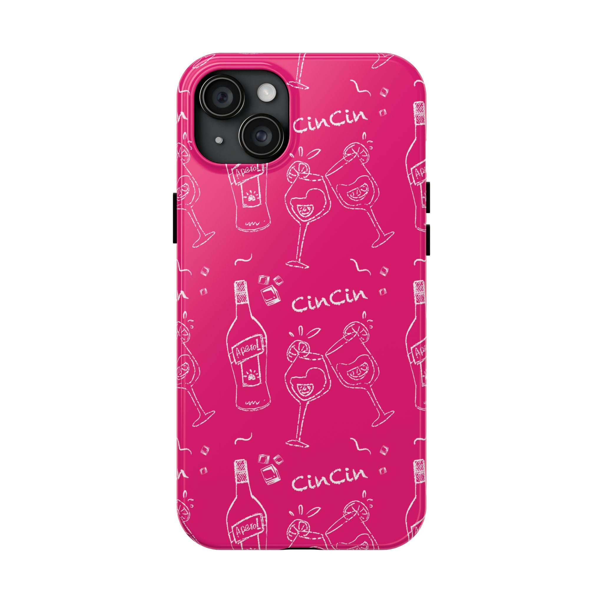 Cin Cin Spritz Tough Phone Case — Magenta Citrus Cocktail Pattern