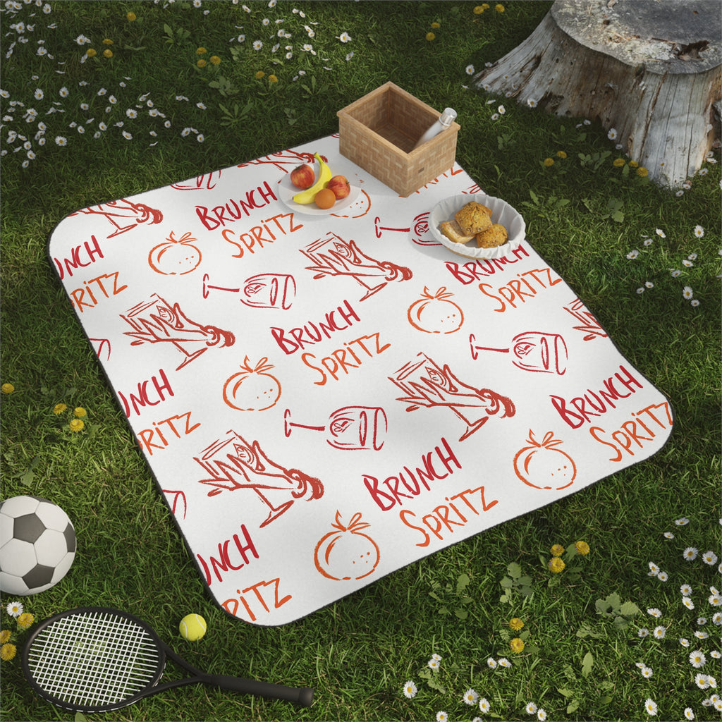 Brunch Spritz Picnic Blanket — Red & Orange Aperol Inspired Design