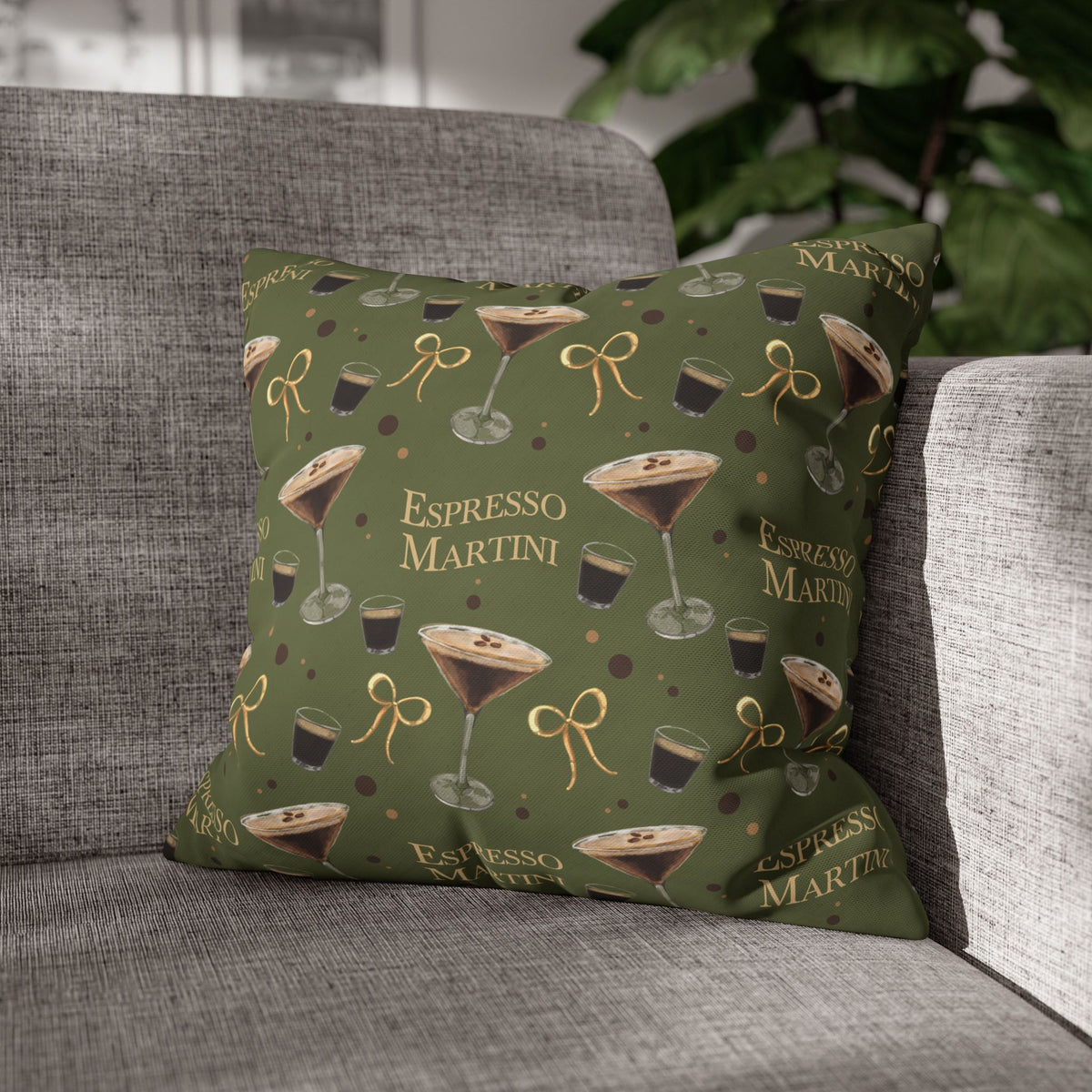 Espresso Martini Pillowcase — Olive Green Espresso Collection Inspired Design