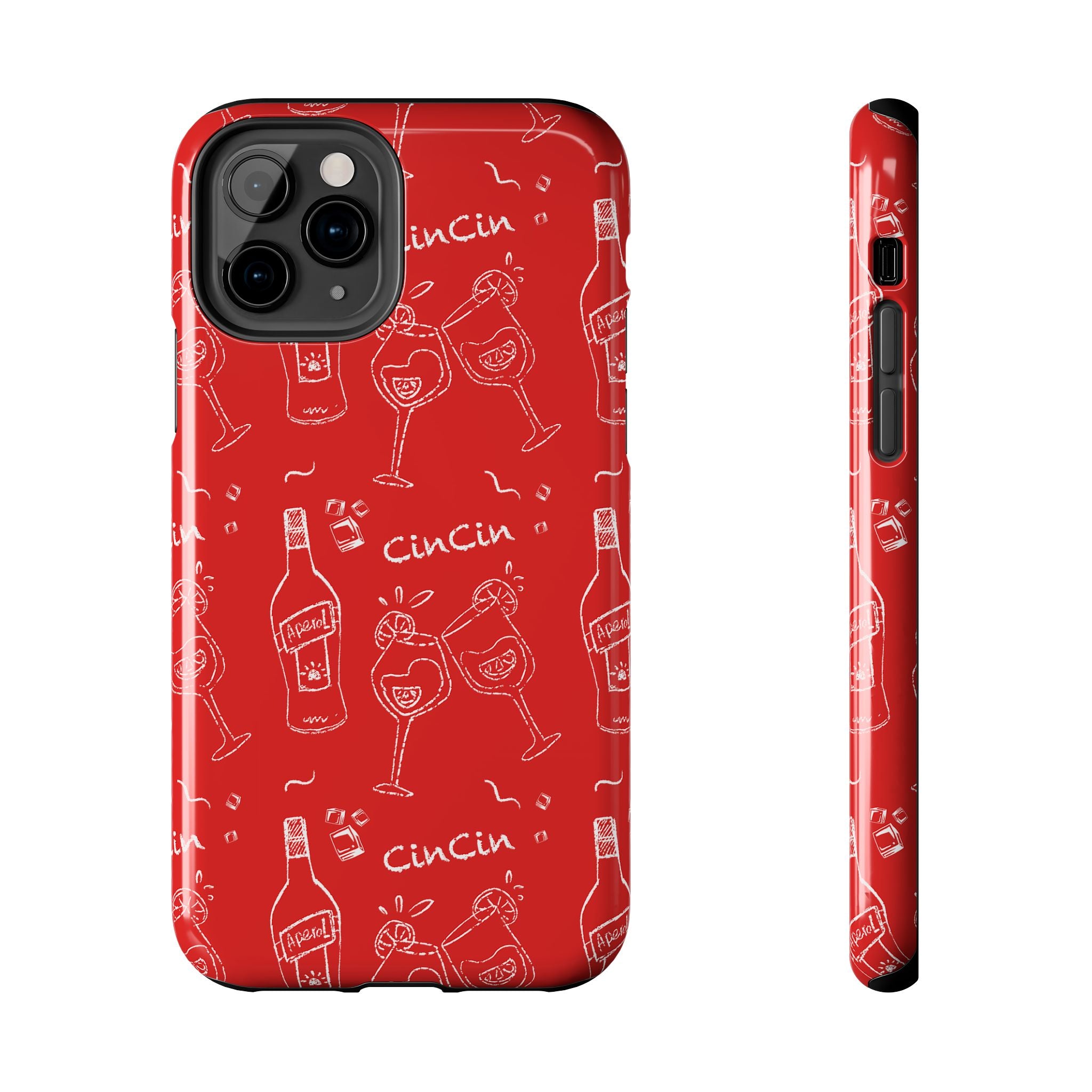 Cin Cin Spritz Tough Phone Case — Red Citrus Cocktail Pattern