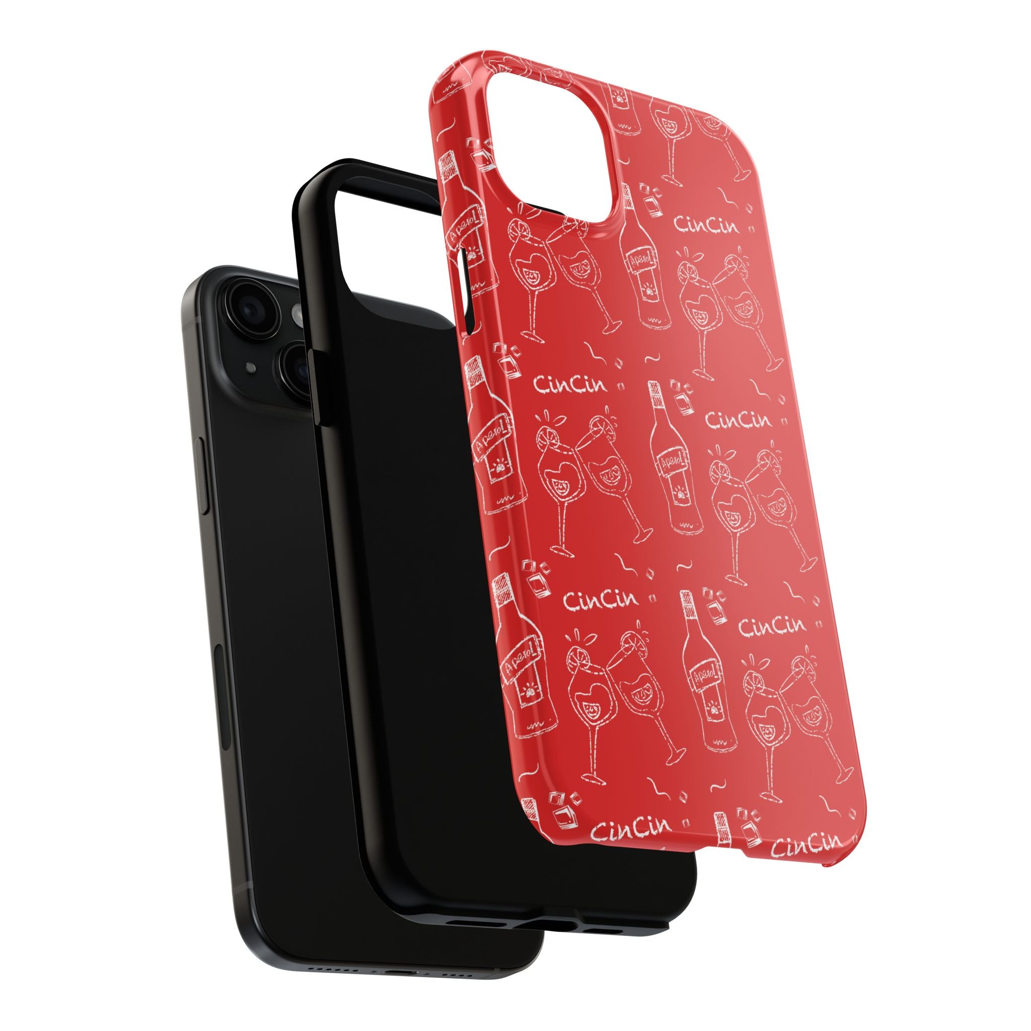 Cin Cin Spritz Tough Phone Case — Red Citrus Cocktail Pattern