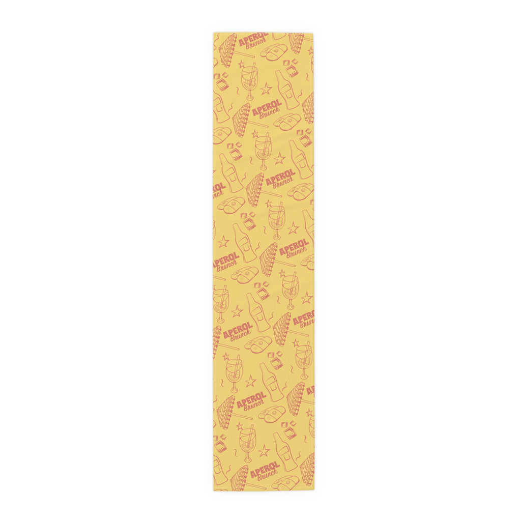 Aperol Brunch Table Runner — Yellow Citrus Summer Decor