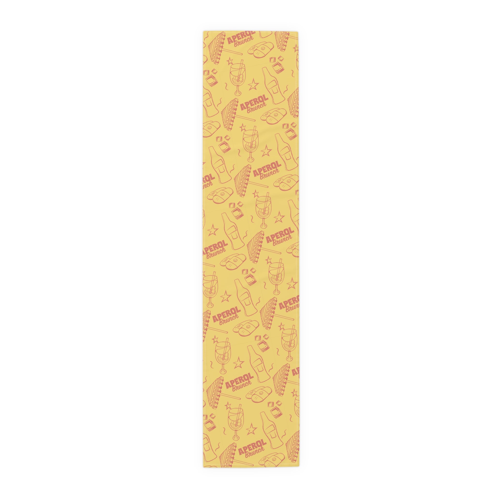 Aperol Brunch Table Runner — Yellow Citrus Summer Decor