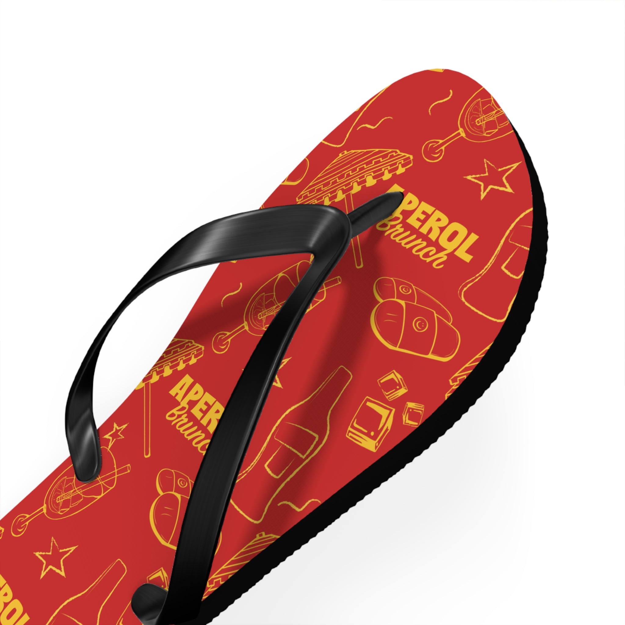 Aperol Brunch Flip Flops – Red Brunch Inspired Design