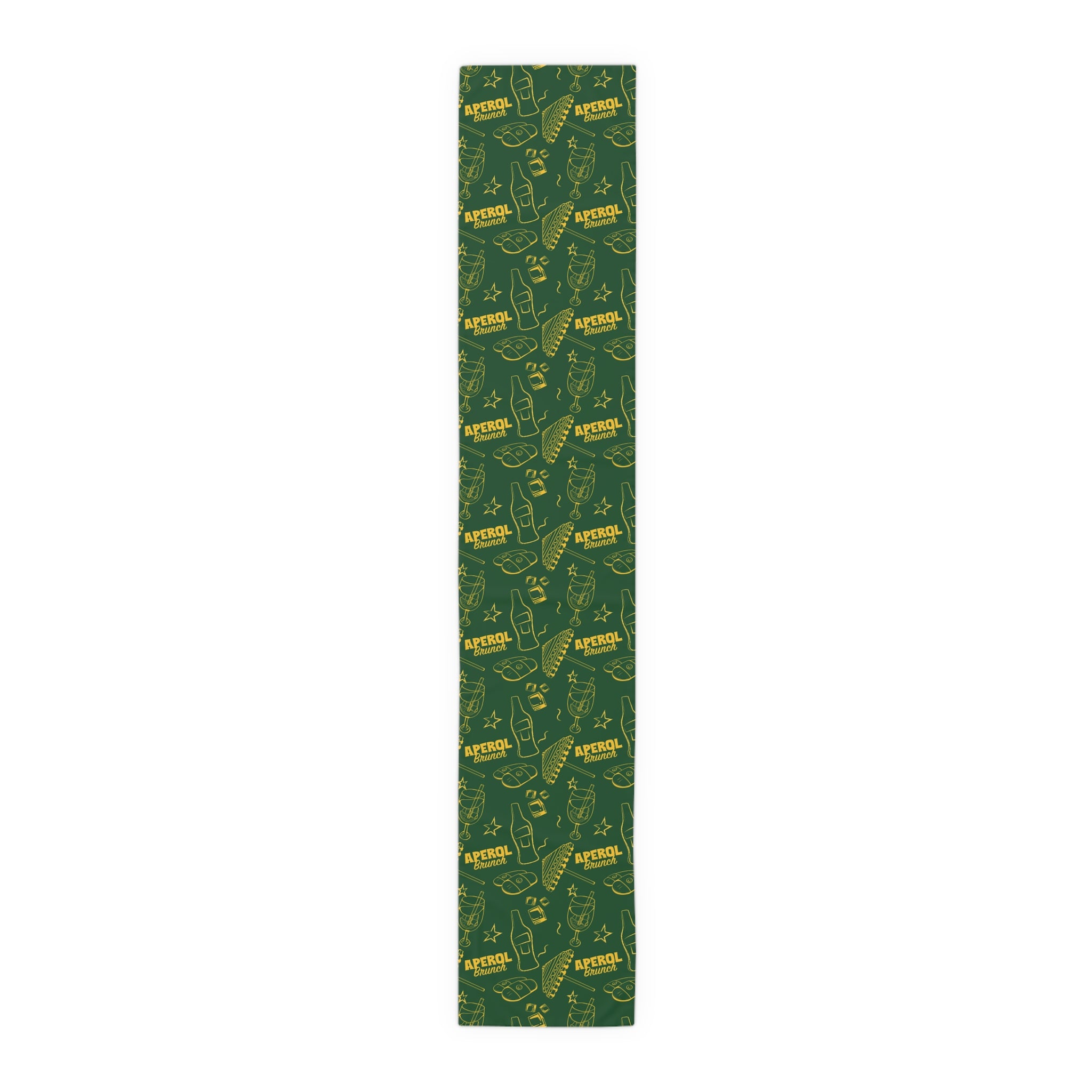 Aperol Brunch Table Runner — Green Citrus Summer Decor