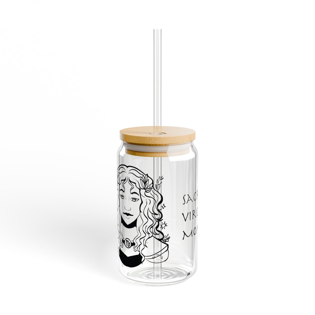 Virgo Mom Gift – Zodiac 16oz Glass Cup for Mom | Astrology Sipper Glass