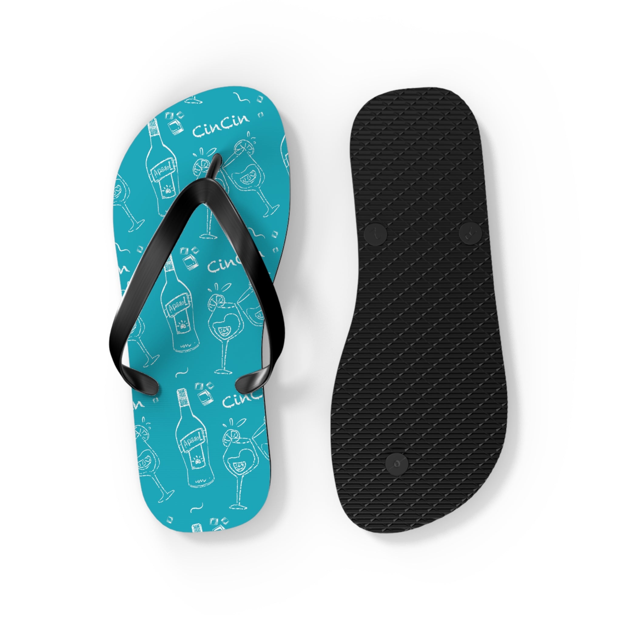 CinCin Turquoise Flip Flops – Turquoise Cin Cin Brunch Collection Inspired Design