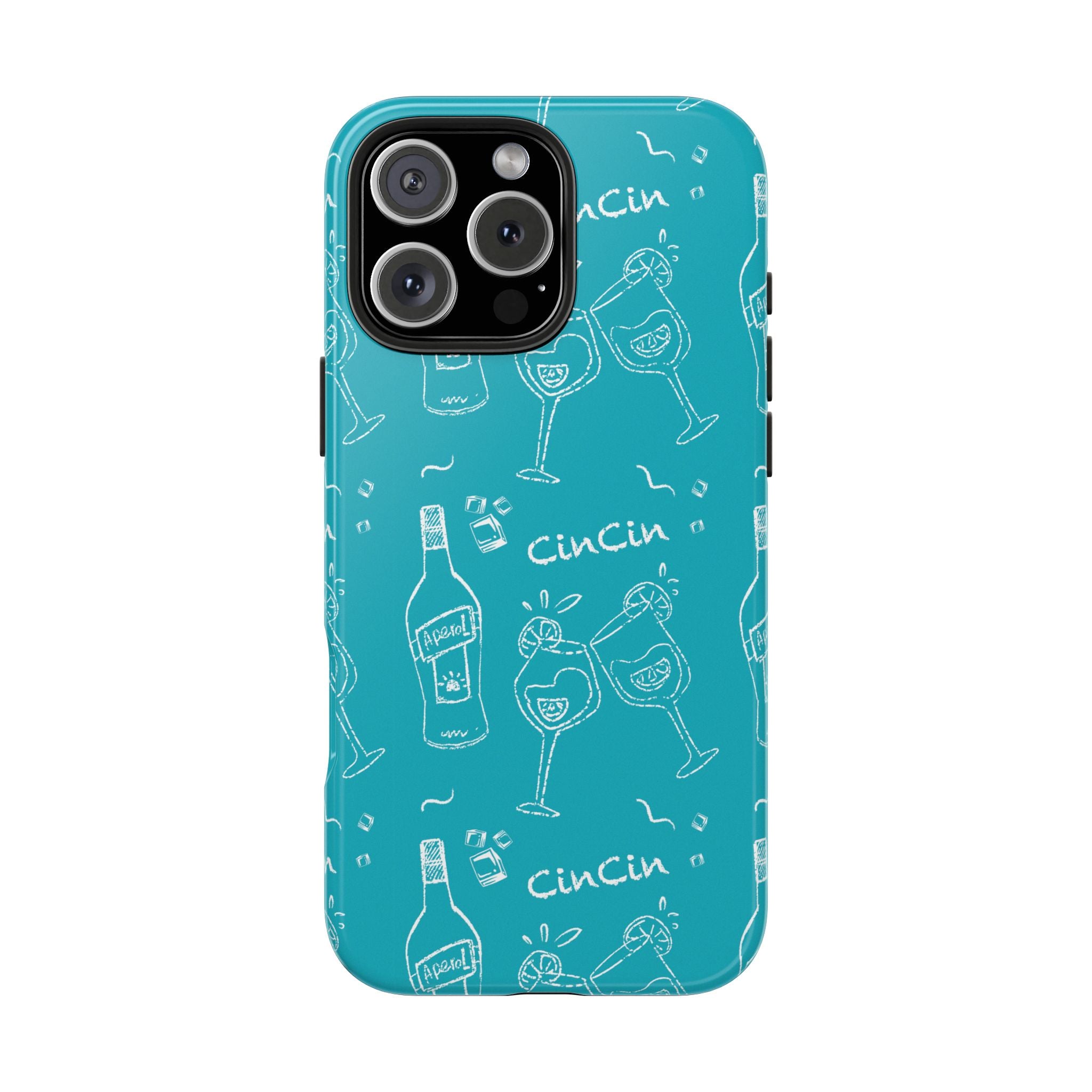Cin Cin Spritz Tough Phone Case — Turquoise Citrus Cocktail Pattern
