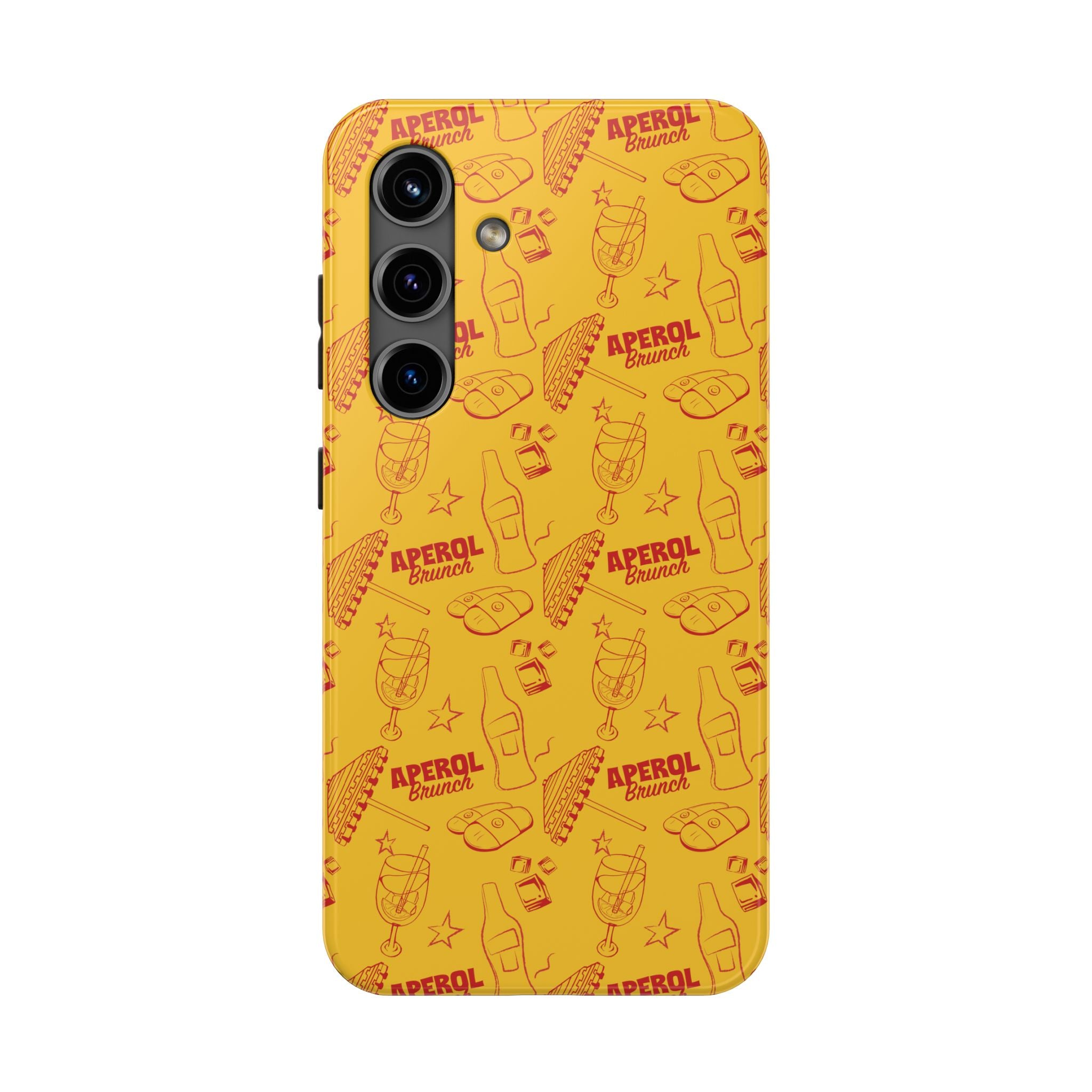 Aperol Brunch Tough Phone Case — Aperol Yellow Patterned Protective Cover