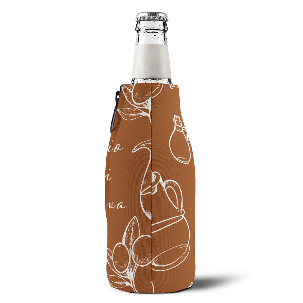 Olive Oil Bottle Cooler Sleeve – Italian Kitchen Bottle Koozie | Mediterranean Picnic Accessor