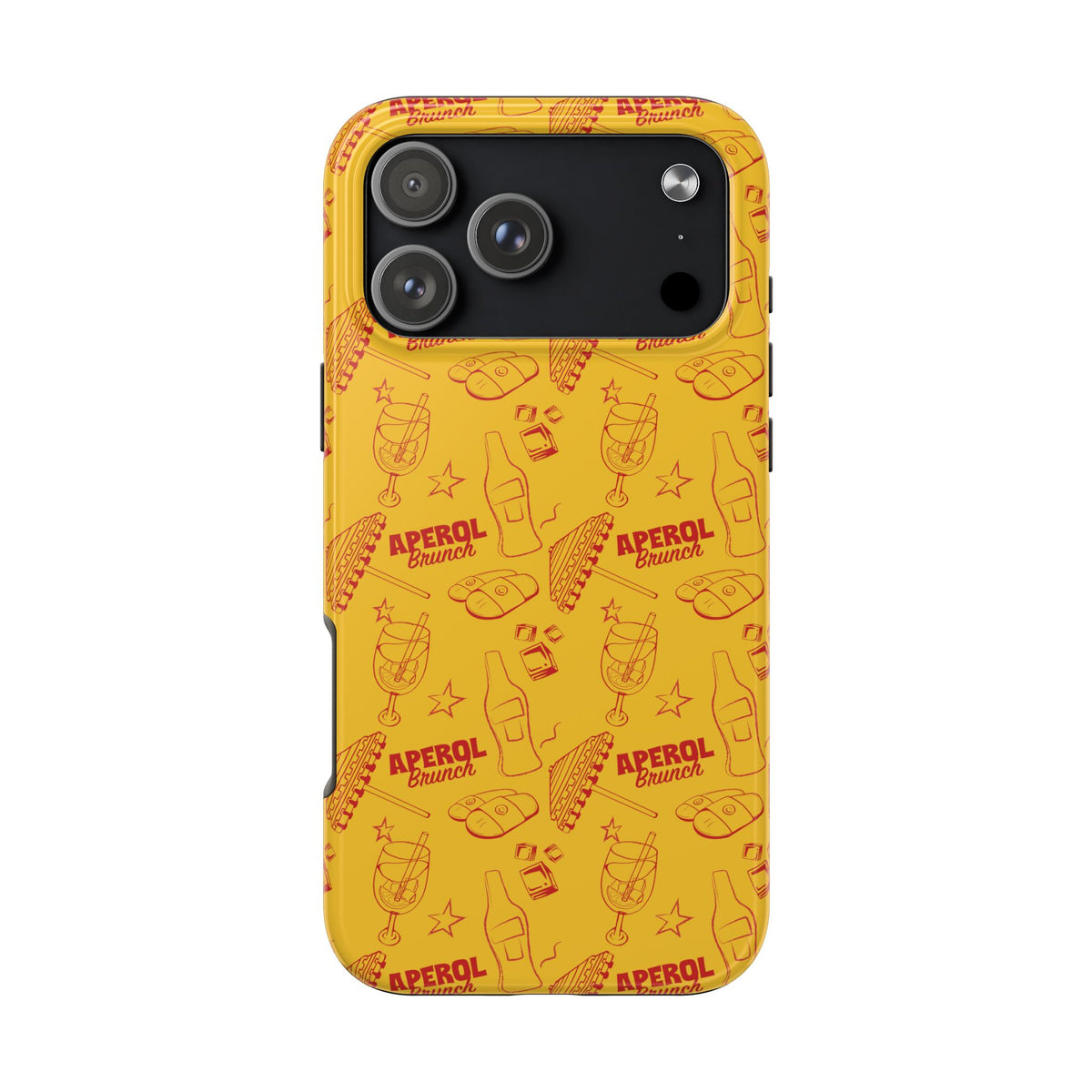 Aperol Brunch Tough Phone Case — Aperol Yellow Patterned Protective Cover