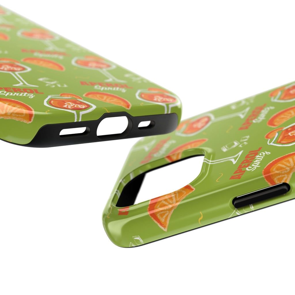 Aperol Spritz Pattern Tough Phone Case — Green Spritz Collection Inspired Design