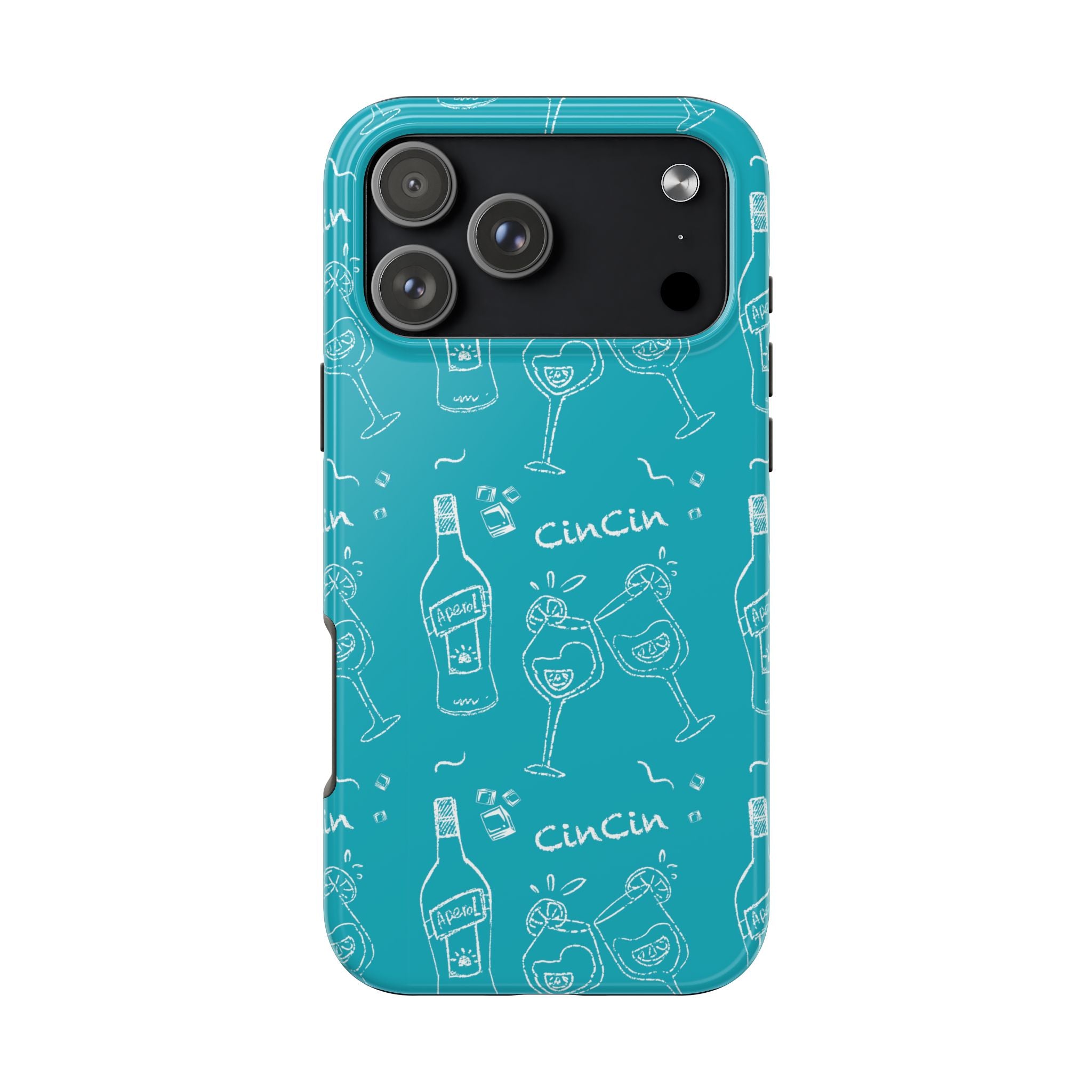 Cin Cin Spritz Tough Phone Case — Turquoise Citrus Cocktail Pattern