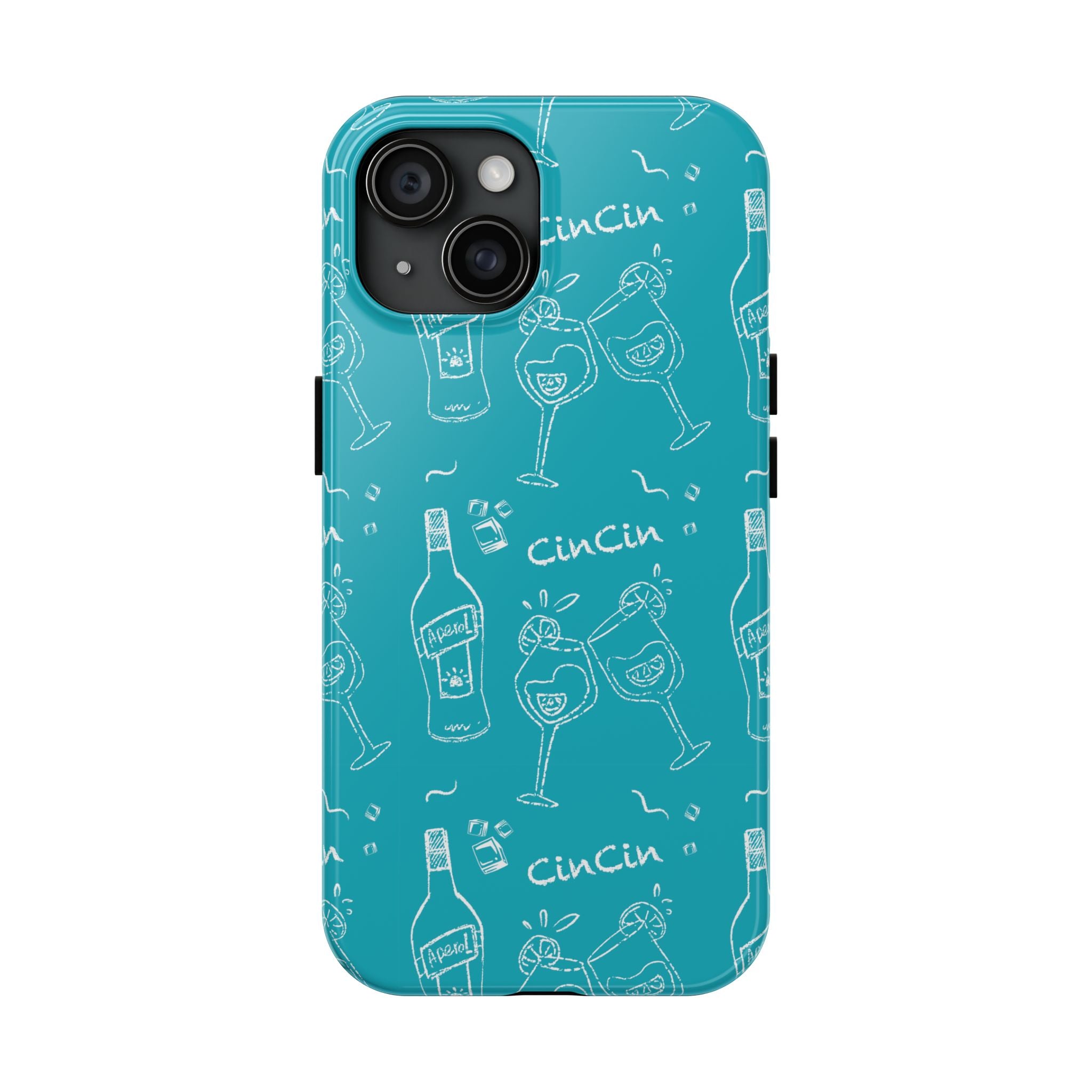 Cin Cin Spritz Tough Phone Case — Turquoise Citrus Cocktail Pattern