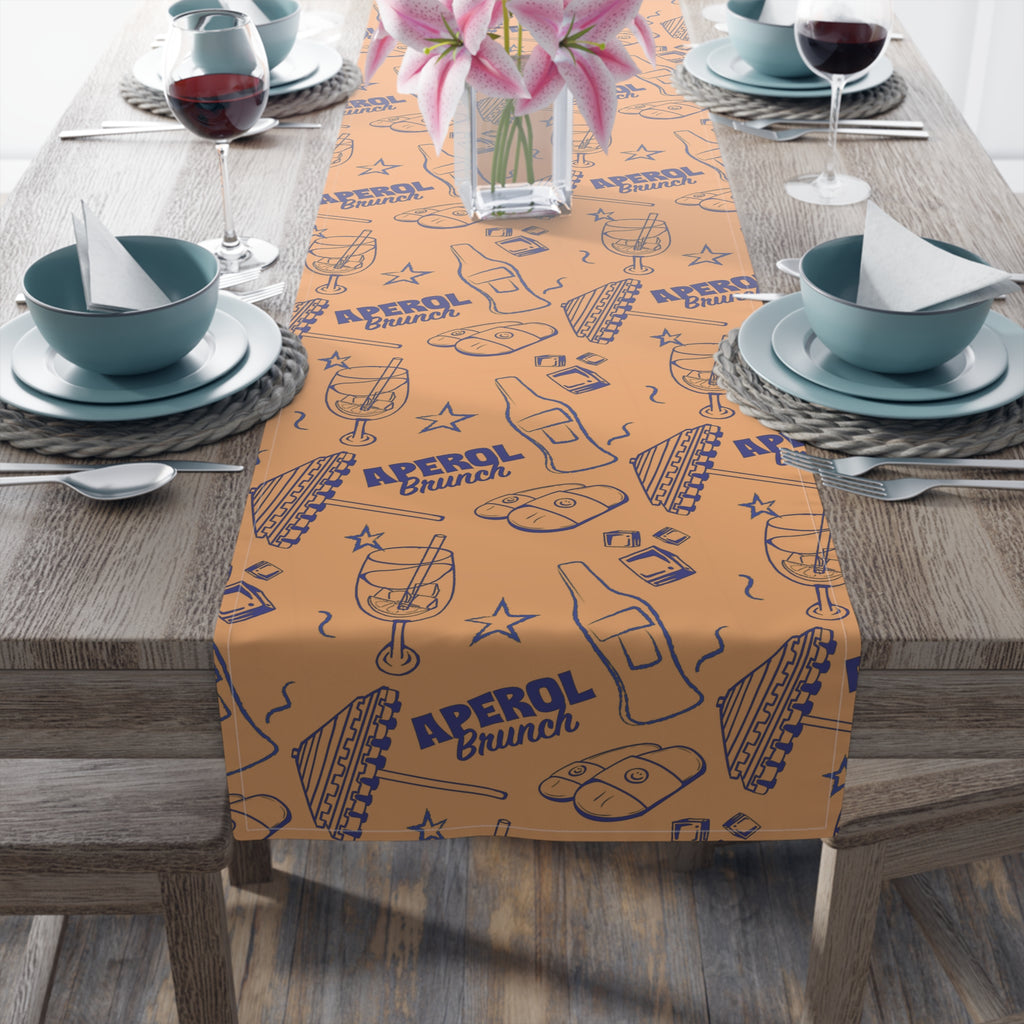 Aperol Brunch Table Runner — Orange Citrus Summer Decor