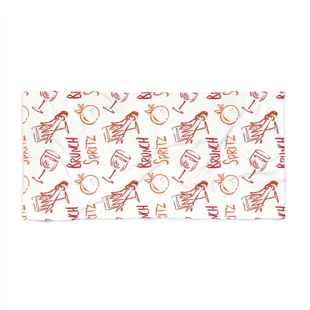 Brunch Spritz Beach Towel — Retro Cocktail Summer Towel