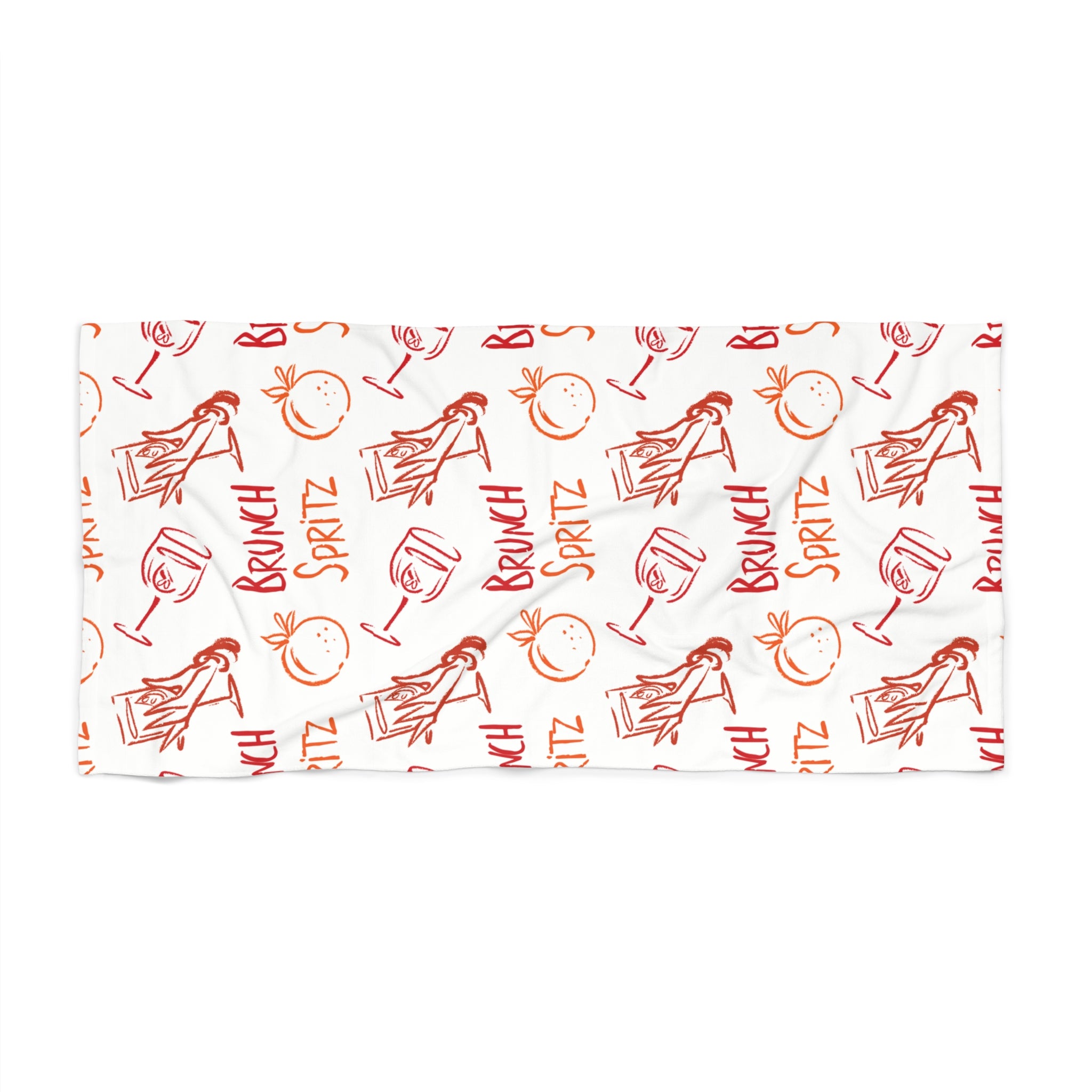 Brunch Spritz Beach Towel — Retro Cocktail Summer Towel