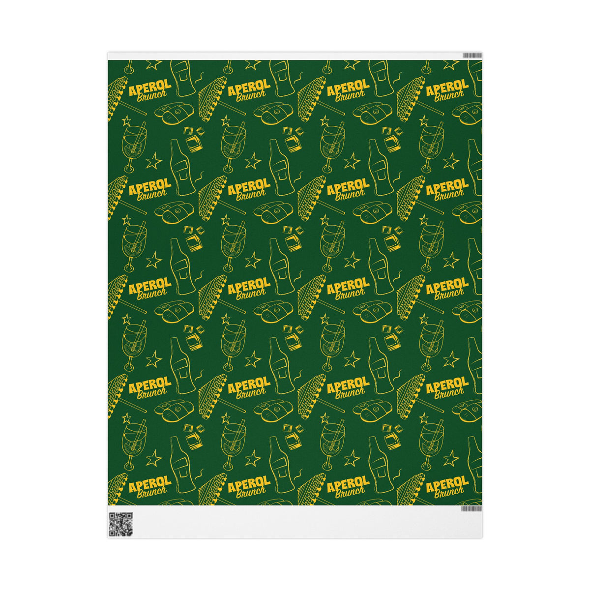 Aperol Brunch Peel Wrapping Paper Roll — Green Brunch Collection Inspired Design