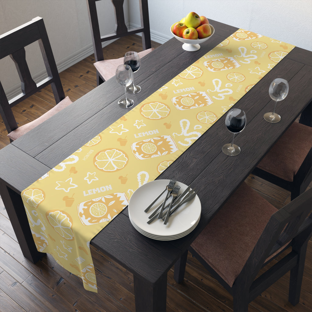 Lemonade Pattern Table Runner — Sunny Citrus Kitchen Decor