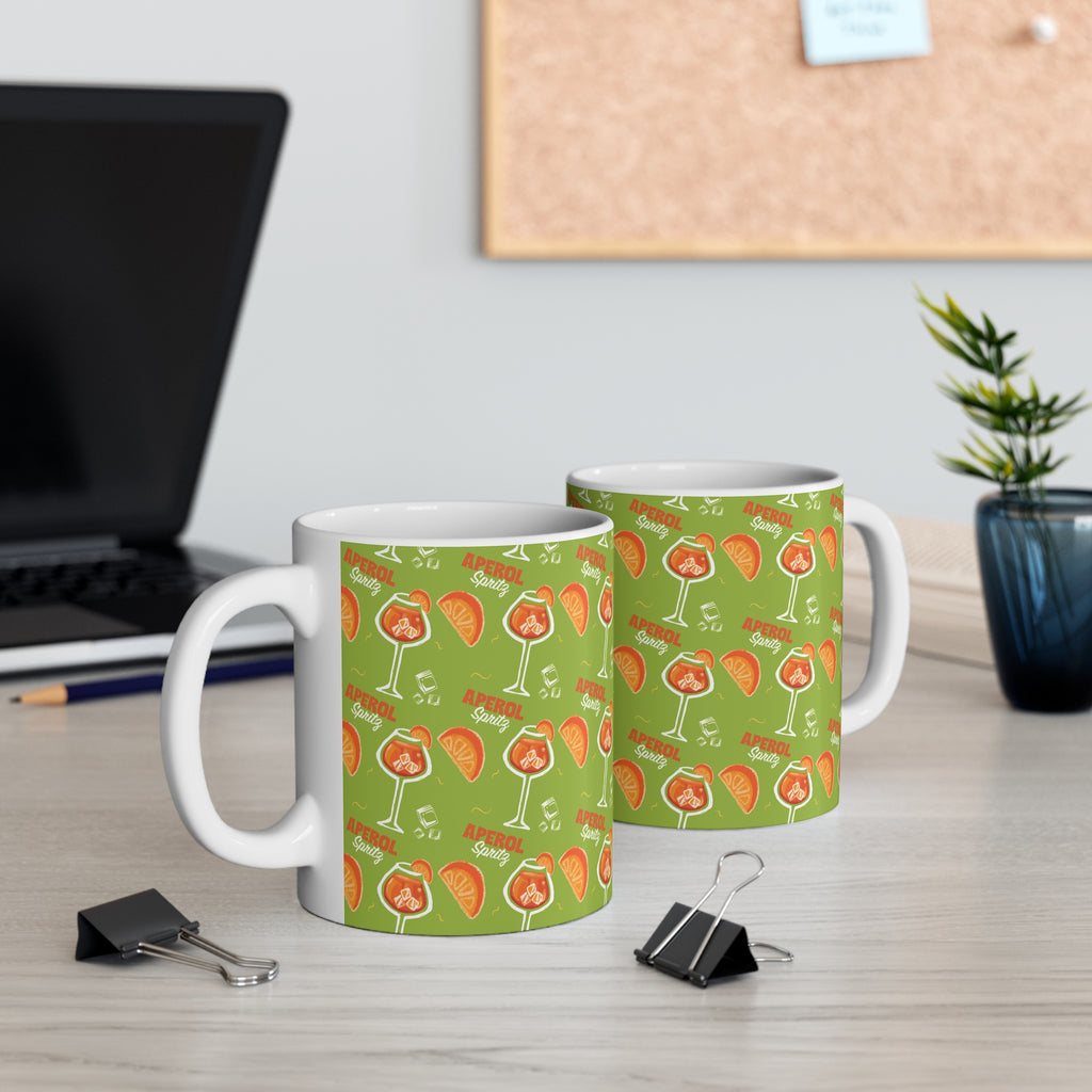 Aperol Spritz 11oz Coffee Mug — Green Spritz Collection Inspired Design