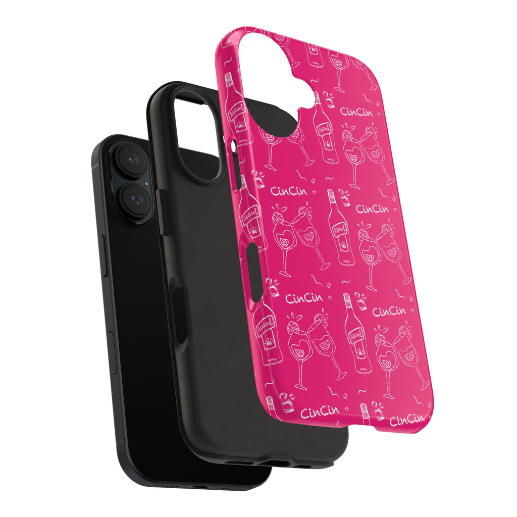 Cin Cin Spritz Tough Phone Case — Magenta Citrus Cocktail Pattern