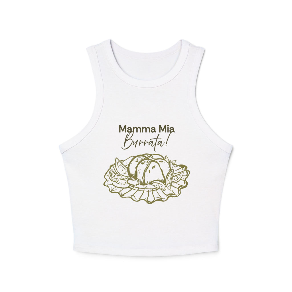 Racer Tank Top - Mamma Mia, Burrata! Italian Food Lover Graphic