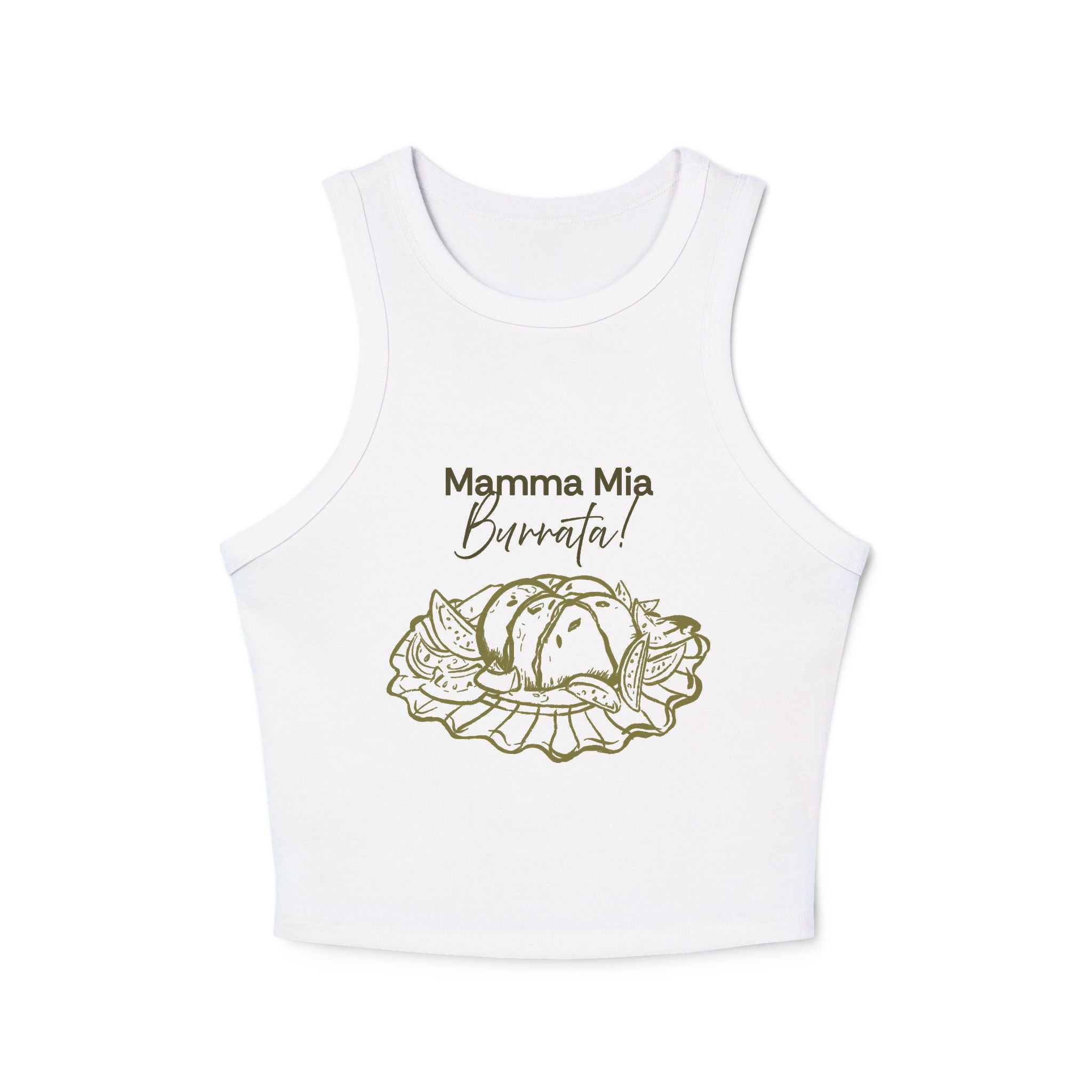 Racer Tank Top - Mamma Mia, Burrata! Italian Food Lover Graphic