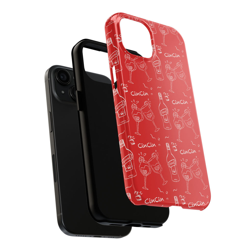 Cin Cin Spritz Tough Phone Case — Red Citrus Cocktail Pattern